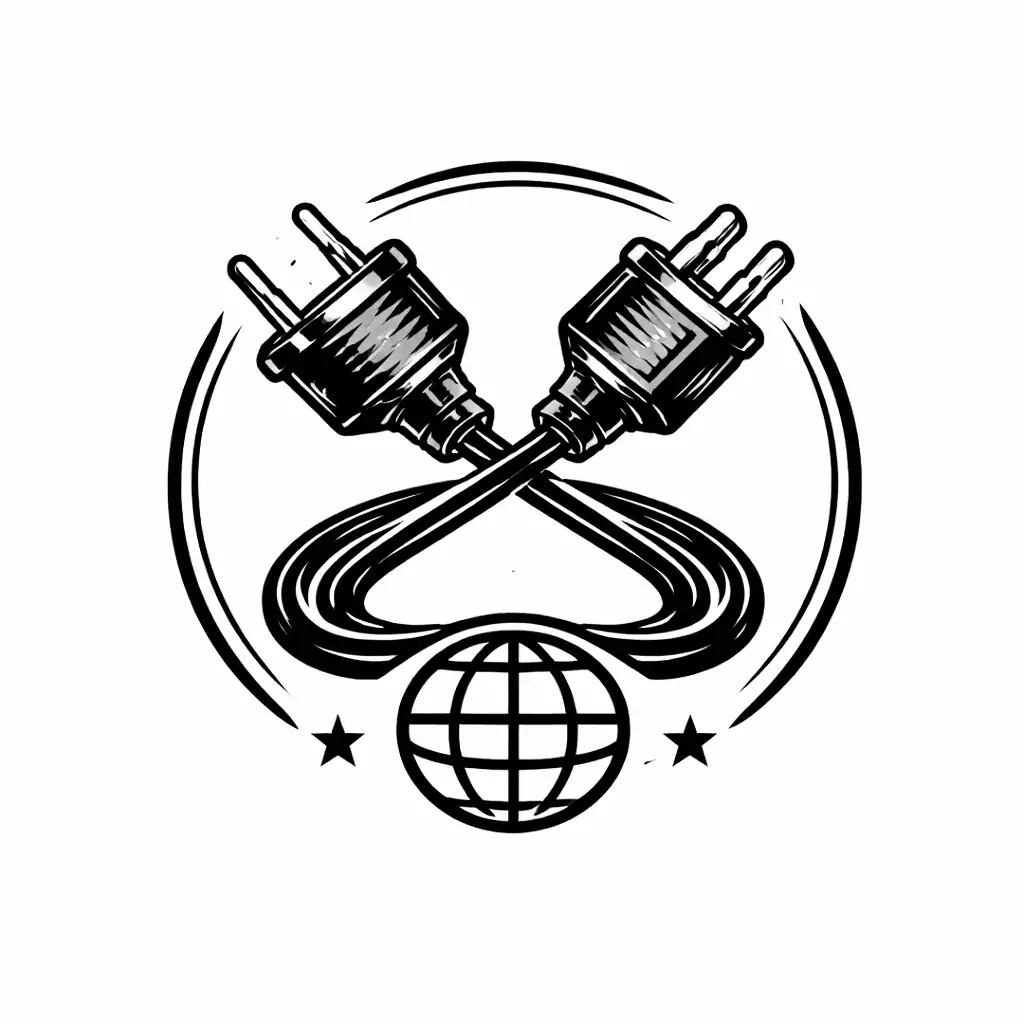 Bildlogo Netzkabel schwarz weiß